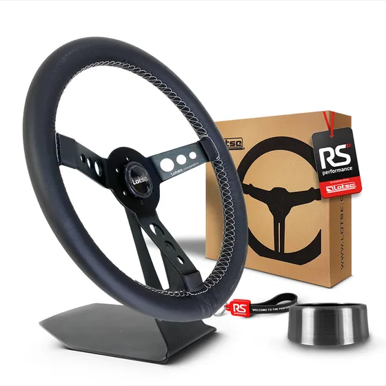 Volante Clássico Em Couro Maxx Black Preto + Cubo Alumínio