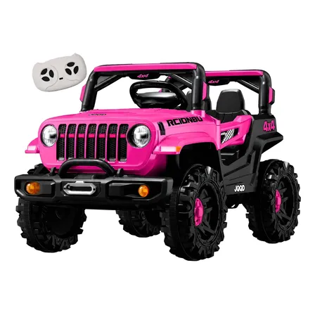 Jipe Elétrico Infantil Off Road 12v Controle E Pedal Buggy Rosa-chiclete