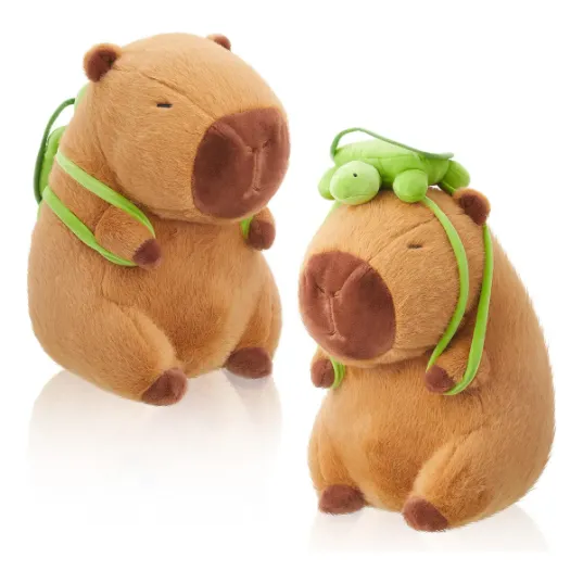 Peluche Capybara Carpincho Mochilita Tortuga Suave Infantil
