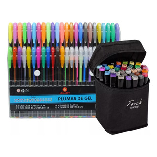 Plumas De Gel 36 Colores + 36 Marcadores Touch Doble Punta Plumas De Gel 36 Colores + 36 Marcadores Touch Doble Punta