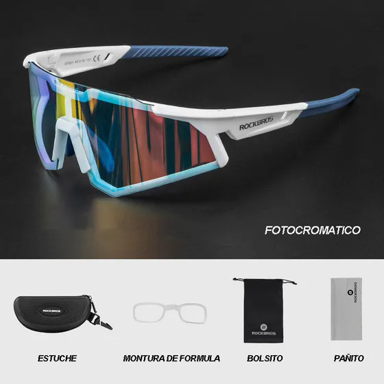 Lentes Deportivos De Ciclismo Cristal Fotocromatico Rockbros
