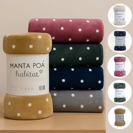 Manta Microfibra Cobertor Queen Antialérgico Poá Quentinho