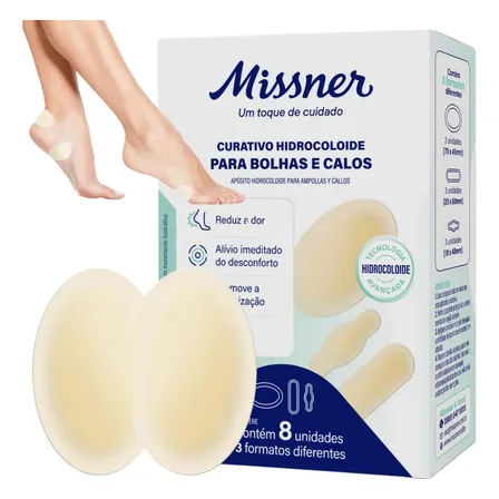 Curativo Hidrocoloide Alívio P/ Bolhas E Calos Missner - 8un