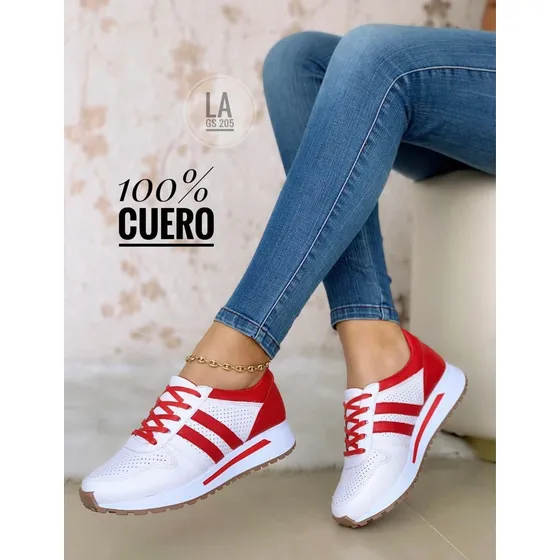 Zapatos Deportivos De Damas 100% Cuero