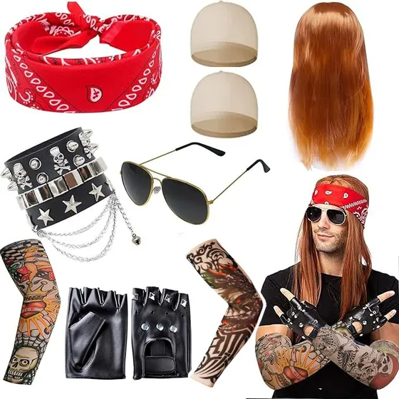 Accesorios Para Disfraz De De Rockero De Los 70s 80s 90s