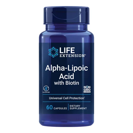 Complemente El Ácido Alfa Lipoico Life Extension Con Biotina