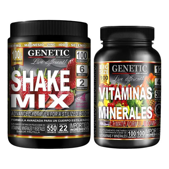 N° 1 Batidos De Dieta Shake Mix Vitaminas Minerales Genetic