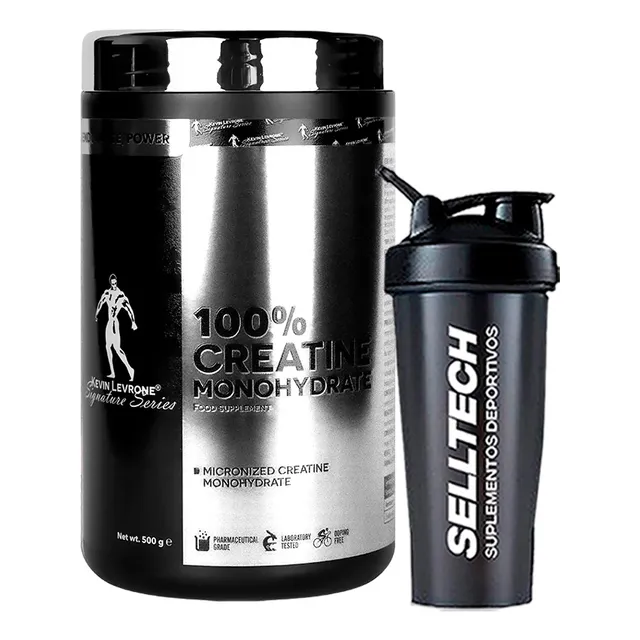 Creatina Monohidratada Kevin Levrone 500gr + Shaker Sabor Sin Sabor