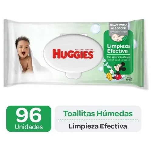 6 Paq Toallas Húmedas Huggies Limpieza Efectiva 96 Unidades