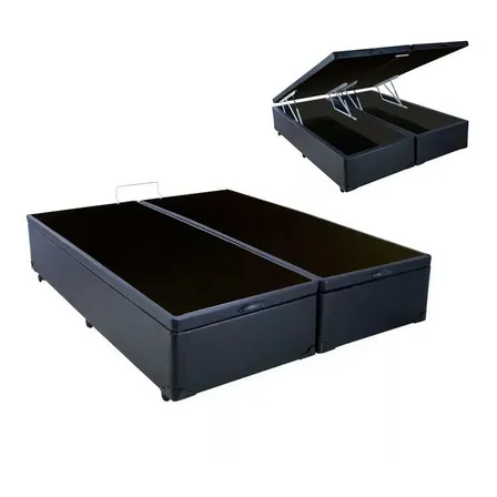 Box Bau King Size Premium (blindada) Super Reforçada Cor Preto Corino