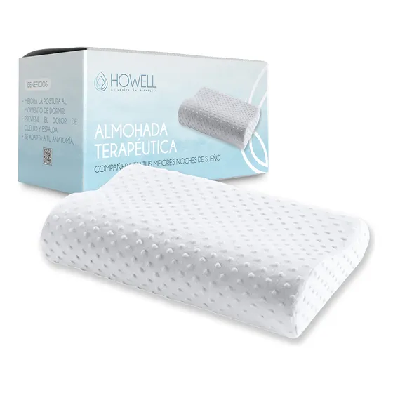 Almohada Ortopédica Cervical Terapéutica Con Memoria Howell Espuma Viscoelástica Memory Foam