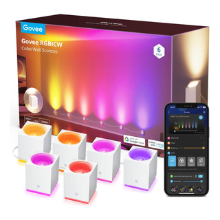 Arandelas De Parede Govee Cube, Parede Led Rgbic Funciona C Arandelas De Parede Govee Cube, Parede Led Rgbic Funciona C