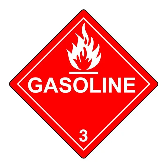 Compliancesigns Gasoline 3 Dot Etiqueta Seguridad Vinilo