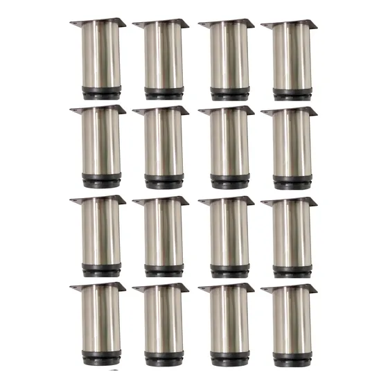 Patas Para Muebles 10 Cm Acero Inoxidable 16 Unid Regulables
