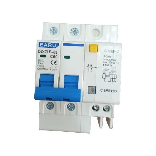 Breaker Gfci 2 X 50 Amp 400v 6000ka 0.1 Segundo De Respuesta