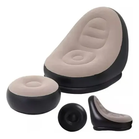 Sofa Con Reposa Pies Inflable Puff Sillon Portatil Comodo