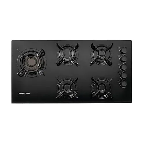 Cooktop Brastemp 5 Bocas Gás Automático Brbdt85aeuna 127/220V Cor Preto 127/220V