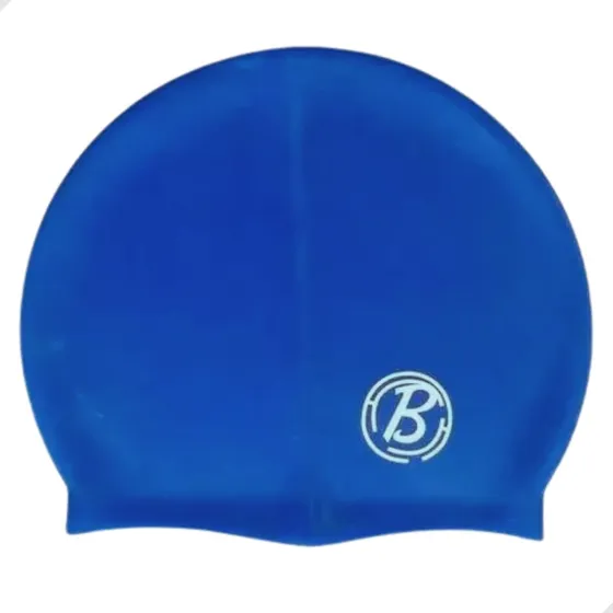 Gorro de natación impermeable de silicona para piscina, gorro de natación de color azul