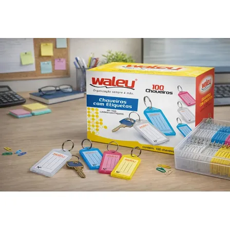 Chaveiro Organizador Plástico Identificador Cx Com 100 Unds