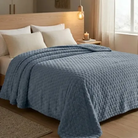 Manta Cobertor Queen Canelado Ultrasoft Veludo Antialergico