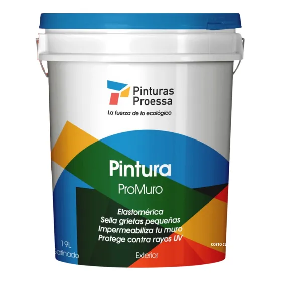 Pintura Elastomérica Acrílica Proessa 19l Exteriores 5 Años Blanco Mate