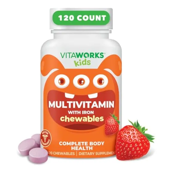 Multivitamínico Masticable Con Hierro Y Minerales Para Niños