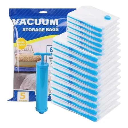 Bolsas Al Vacío Set X 16 Valija Ropa Acolchado Viaje + Bomba