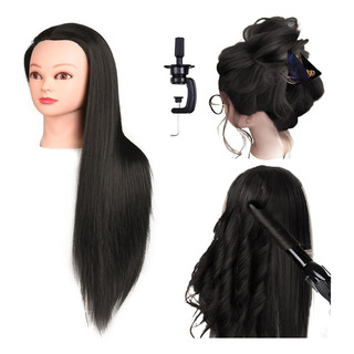 Cabeza De Entrenamiento De Maniquí De Peluquería 24in+ Peine Cabeza De Entrenamiento De Maniquí De Peluquería 24in+ Peine