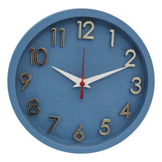 Relogio Parede 24cm Silencioso Casa Cozinha Sala Escritorio Estrutura Azul-aço Fundo Azul-aço Relogio Parede 24cm Silencioso Casa Cozinha Sala Escritorio Estrutura Azul-aço Fundo Azul-aço