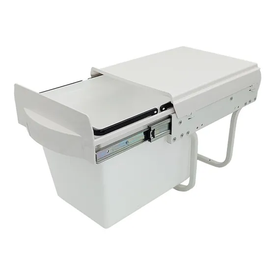 Papelera Extraible Con Freno Blanca 15l Marca Bari