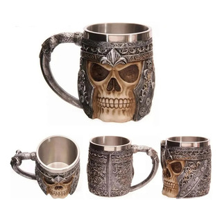 Taza Tarro Resina Calavera En Acero Inoxidable C Taza Tarro Resina Calavera En Acero Inoxidable C
