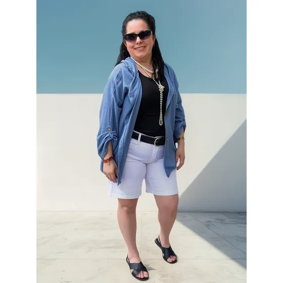 Short Bermuda Jean Blanco Talles Grandes 