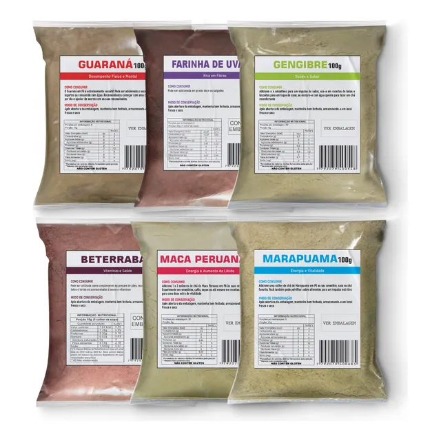 Beterraba, Gengibre, Guaraná, Maca Peruana E Outros (6x100g)
