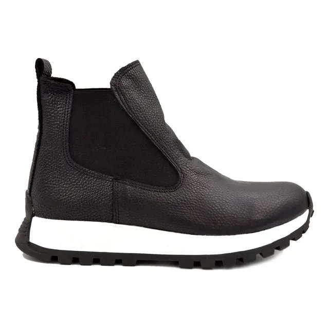 Botas De Mujer Elástico Cuero Con Base De Zapatilla Sneakers