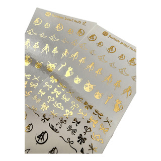 Stickers Nails Tatuajes Uñas Sailor Moon 6 Planillas Dorado Stickers Nails Tatuajes Uñas Sailor Moon 6 Planillas Dorado