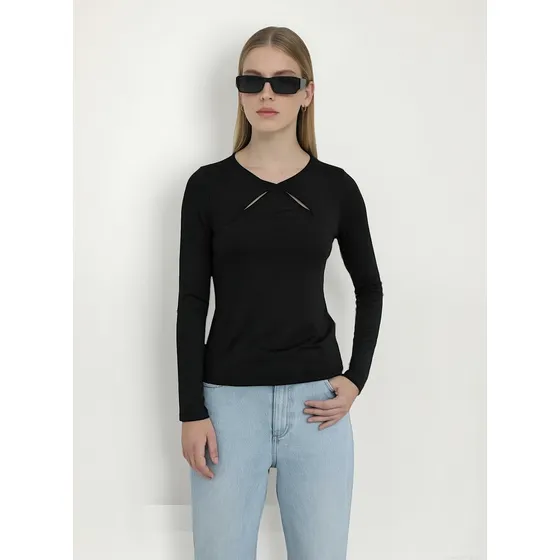 Top Polyester Mujer Portsaid Yorker Manga Larga Premium