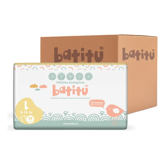 Pañales Ecologicos De Bambu Caja Talla L (132un) - Batitú