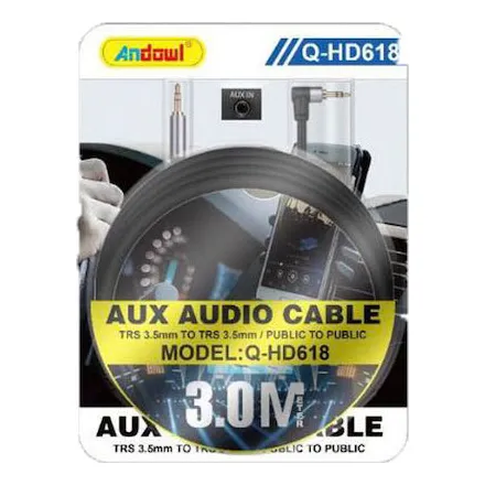 Cable De Sonido Auxiliar 3.5mm 3 Metros Andowl Q-hd618