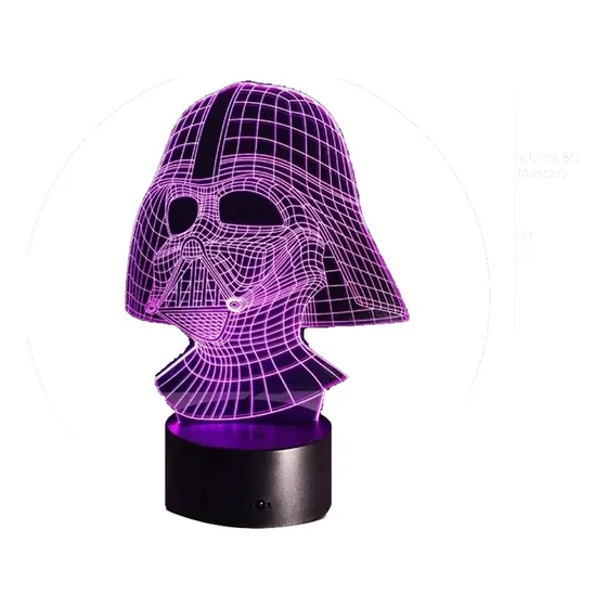 Lámpara 3d App Incluida Star Wars Darth Vader Mascara