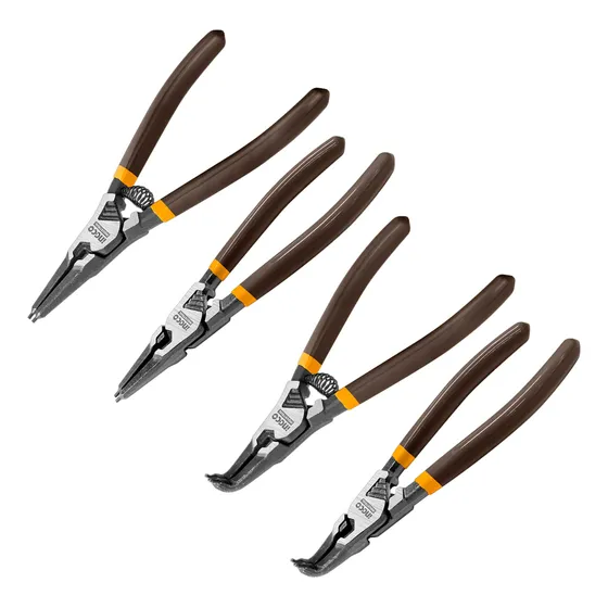 Juego 4 Pinzas De Pin Seeger 7'' Estuche Ingco Hccps26180