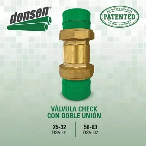 Valvula Check Doble Unión 20mm-25mm Termofusion (donsen)