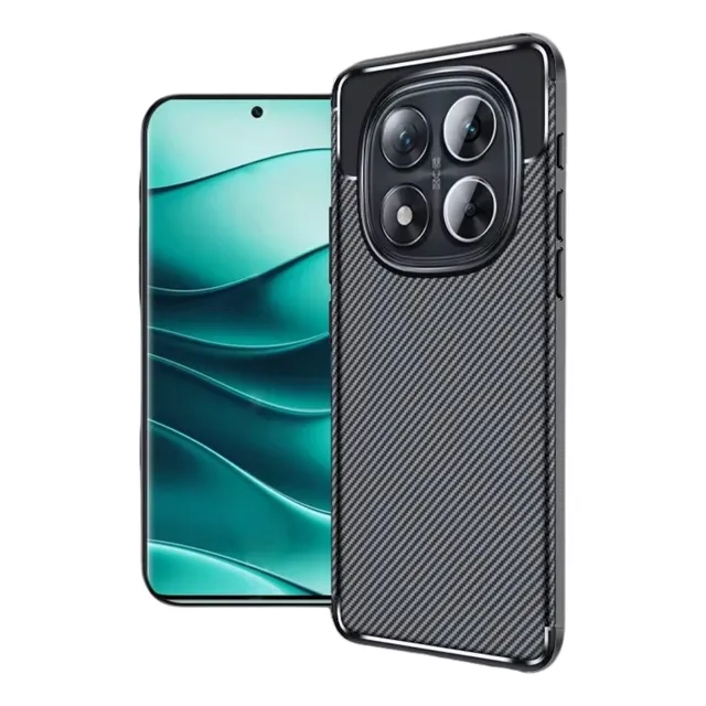 Case Forro Protector Tipo Fibra De Carbono Para Redmi Note 14 / Redmi Note 14 Pro / Redmi Note 14 Pro Plus