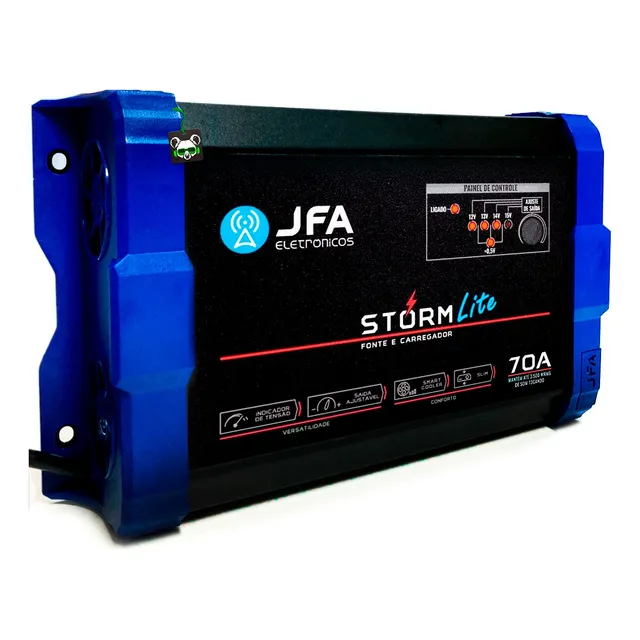 Fonte Carregador De Bateria Jfa 70a Lite Storm Slim Bivolt