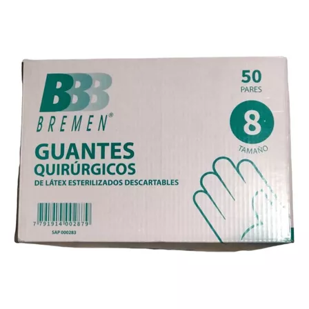 Guantes De Látex Estériles Para Cirugía X 50 Pares