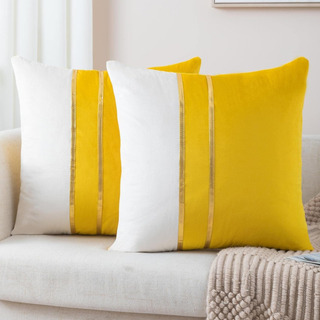Set De 2 Fundas Almohada Decorativas Terciopelo Amarillo 60x Set De 2 Fundas Almohada Decorativas Terciopelo Amarillo 60x