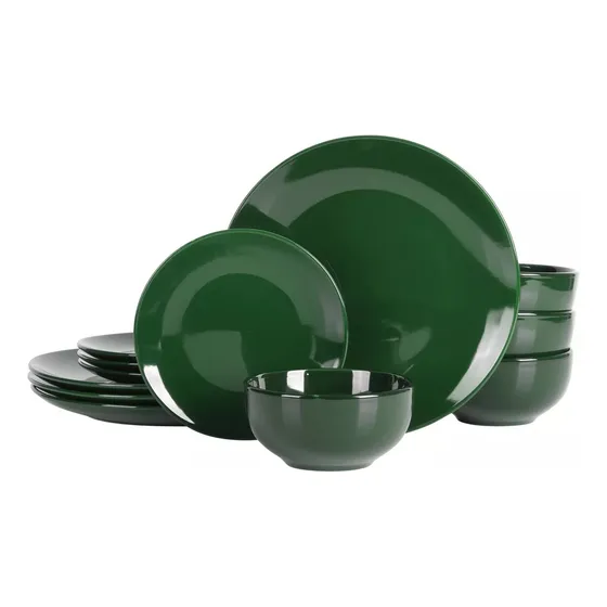 Juego De Vajilla Simply Essential 12pzas De Ceramica Verde