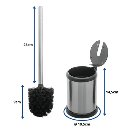 Escova Sanitaria Banheiro Aço Inox Vassoura Limpeza Vaso Sanitario Privada