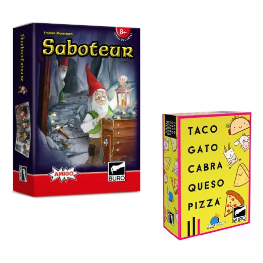 Saboteur + Taco Gato Cabra Queso Pizza Combo Juego De Cartas