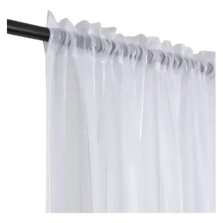 Velo Visillo 2 Paños Cortina Liso 140x220cm Color Blanco Blanco