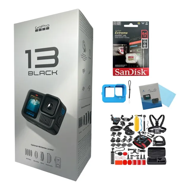 Camara Gopro Hero13+64gb+kit Accesorio+funda+vidrio